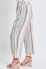 Natural Linen Tulip Slit Hem Wide Leg Crop Pant 