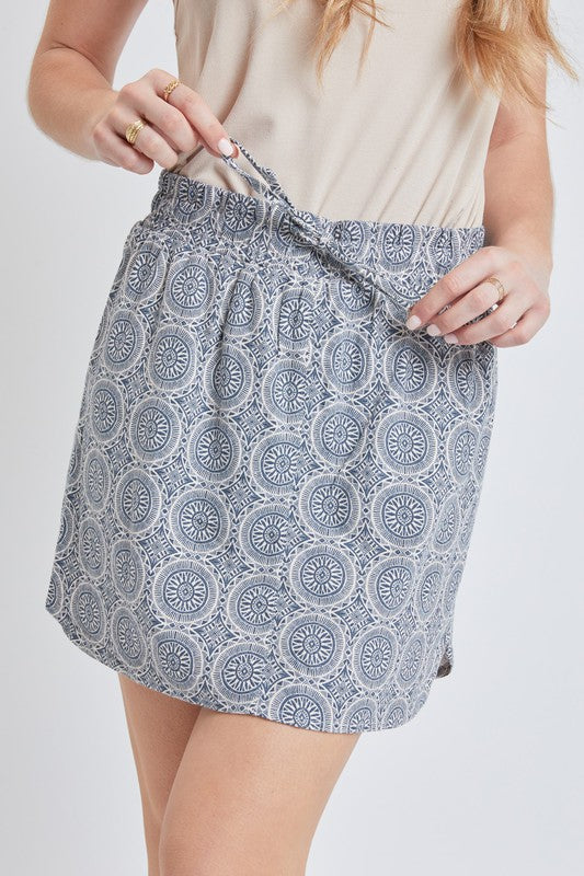 Medallion Linen Dolphin Skort