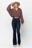 Judy Blue High Waist Raw Hem Tall Flare Jeans