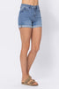 Hi Rise Open Seam Cuffed Denim Shorts - Judy Blue Final Sale