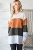 MULTI COLOR SOLID COLOR BLOCK TOP WITH STITCH | HEIMISH - Final Sale