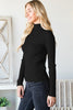 LONG SLEEVE TURTLE NECK WITH LETTUCE EDGE DETAIL | FINAL SALE