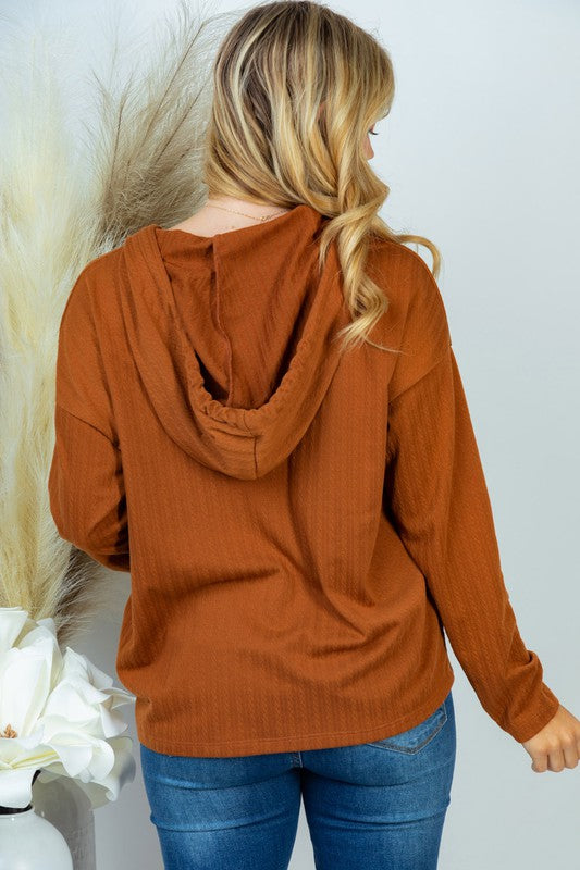 1/2 Zip Long Sleeve Solid Sweater Knit Top | White Birch - Final Sale