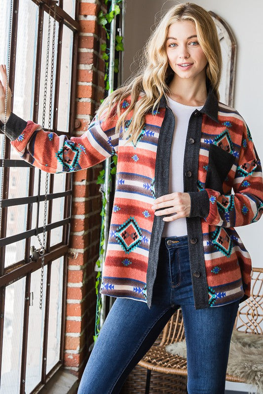 SOLID AND MULTI COLOR AZTEC SHACKET | HEIMISH - LA PREORDER