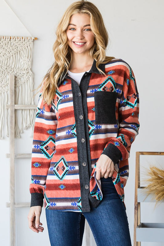 SOLID AND MULTI COLOR AZTEC SHACKET | HEIMISH - LA PREORDER