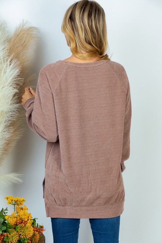 Long Sleeve Solid Knit Top | White Birch - Final Sale