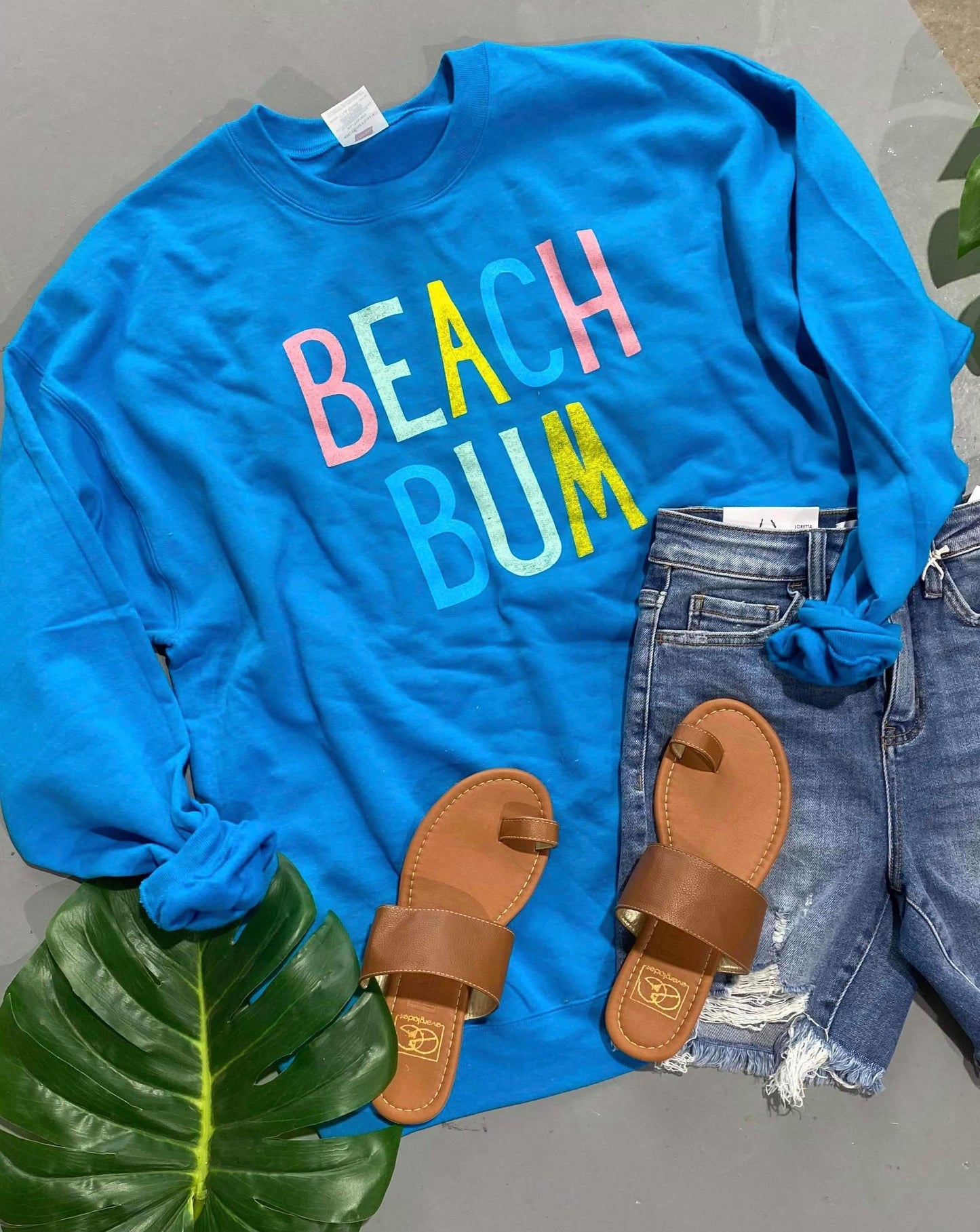 Rainbow Beach Bum Sweatshirt - BAD HABIT BOUTIQUE 