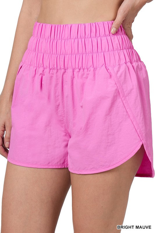 BRIGHT MAUVE Way Home Windbreaker Shorts