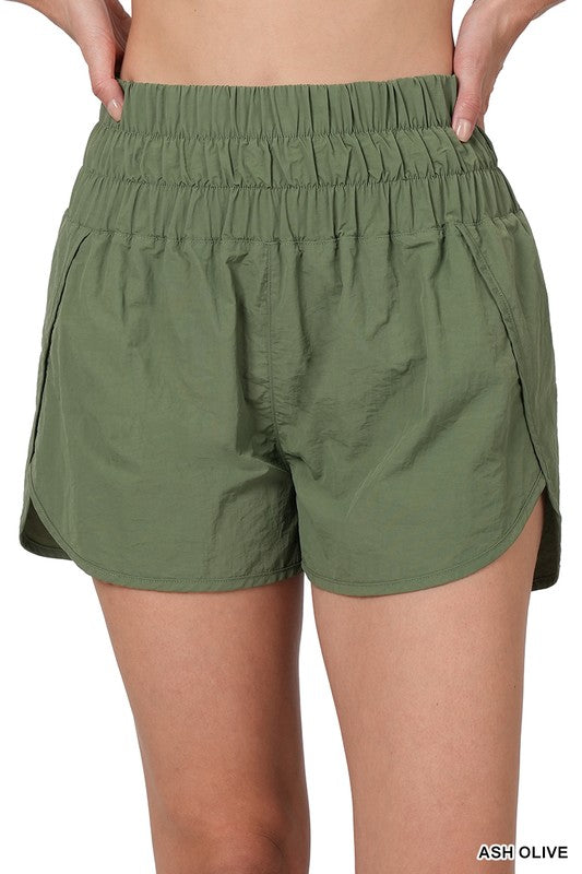 ASH OLIVE Way Home Windbreaker Shorts