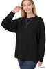 FRENCH TERRY RAGLAN SLEEVE ROUND NECK PULLOVER | Zenana - LA PREORDER (1111)