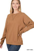 FRENCH TERRY RAGLAN SLEEVE ROUND NECK PULLOVER | Zenana - LA PREORDER (1111)