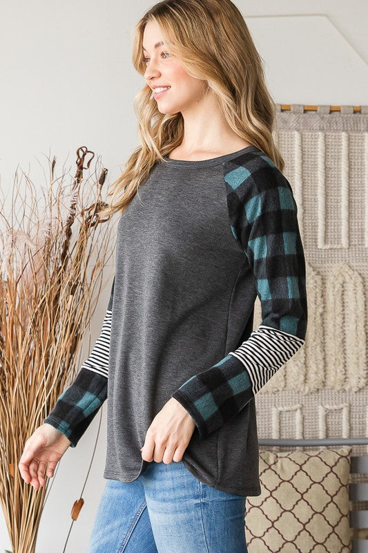 SOLID AND STRIPE AND PLAID TOP | HEIMISH - LA PREORDER