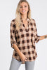 MANDARIN COLLAR PLAID PRINT TOP | HEIMISH - Final Sale