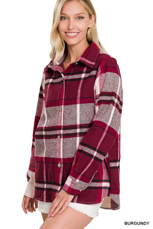 YARN DYED PLAID SHACKET | ZENANA - LA PREORDER