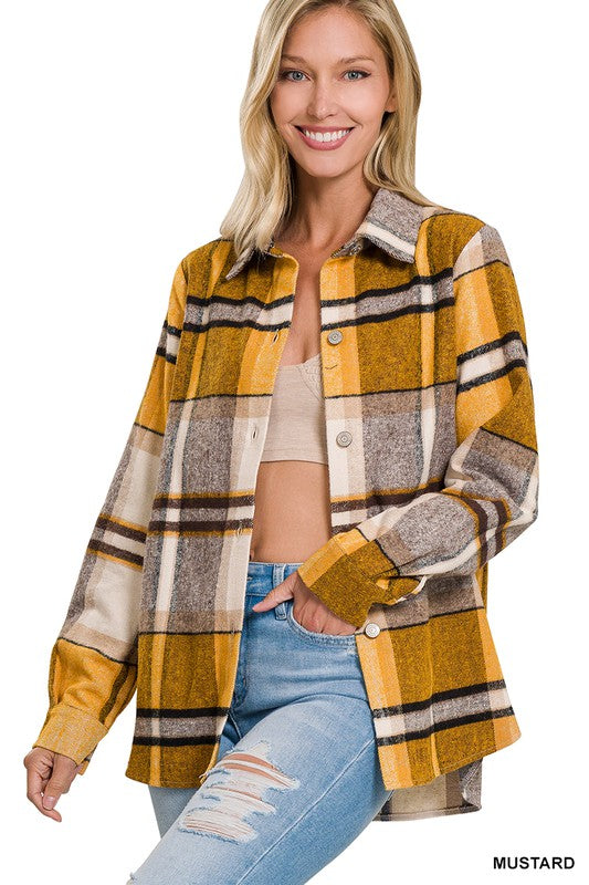 YARN DYED PLAID SHACKET | ZENANA - LA PREORDER