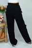 High Waisted Solid Woven Pants