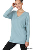 BRUSHED DTY MICROFIBER FRONT POCKET TOP | Zenana - Final Sale