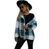 Fuzzy Hooded Plaid Fleece Jacket