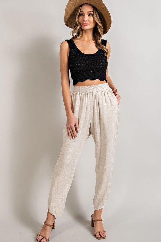 Linen Smocked Pants - Virgin Island Launch