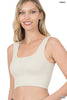 RIBBED SQUARE NECK CROPPED TANK TOP - Part 1 - Final Sale