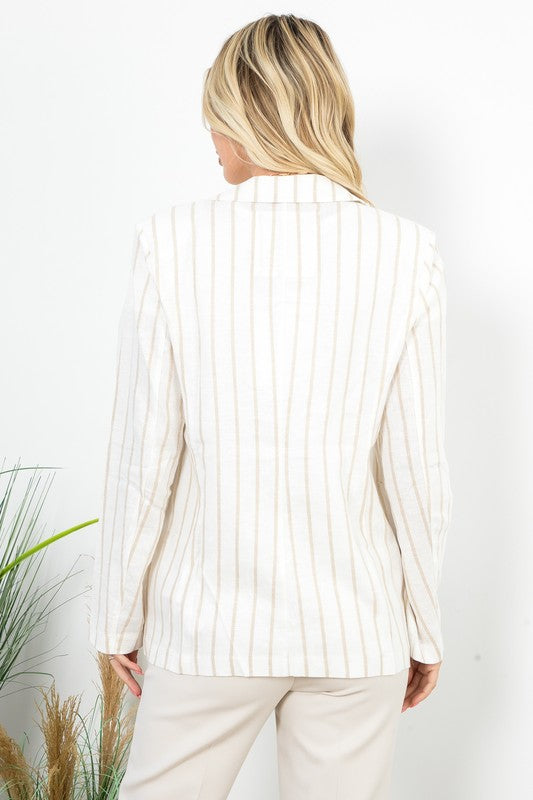 Linen Blend Stripe Salor Blazer