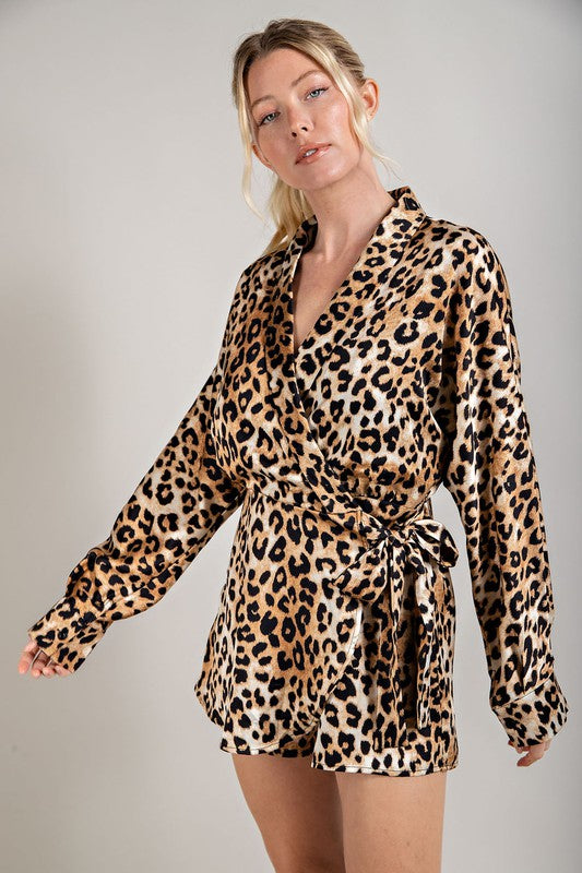 Leopard Wrap Romper 