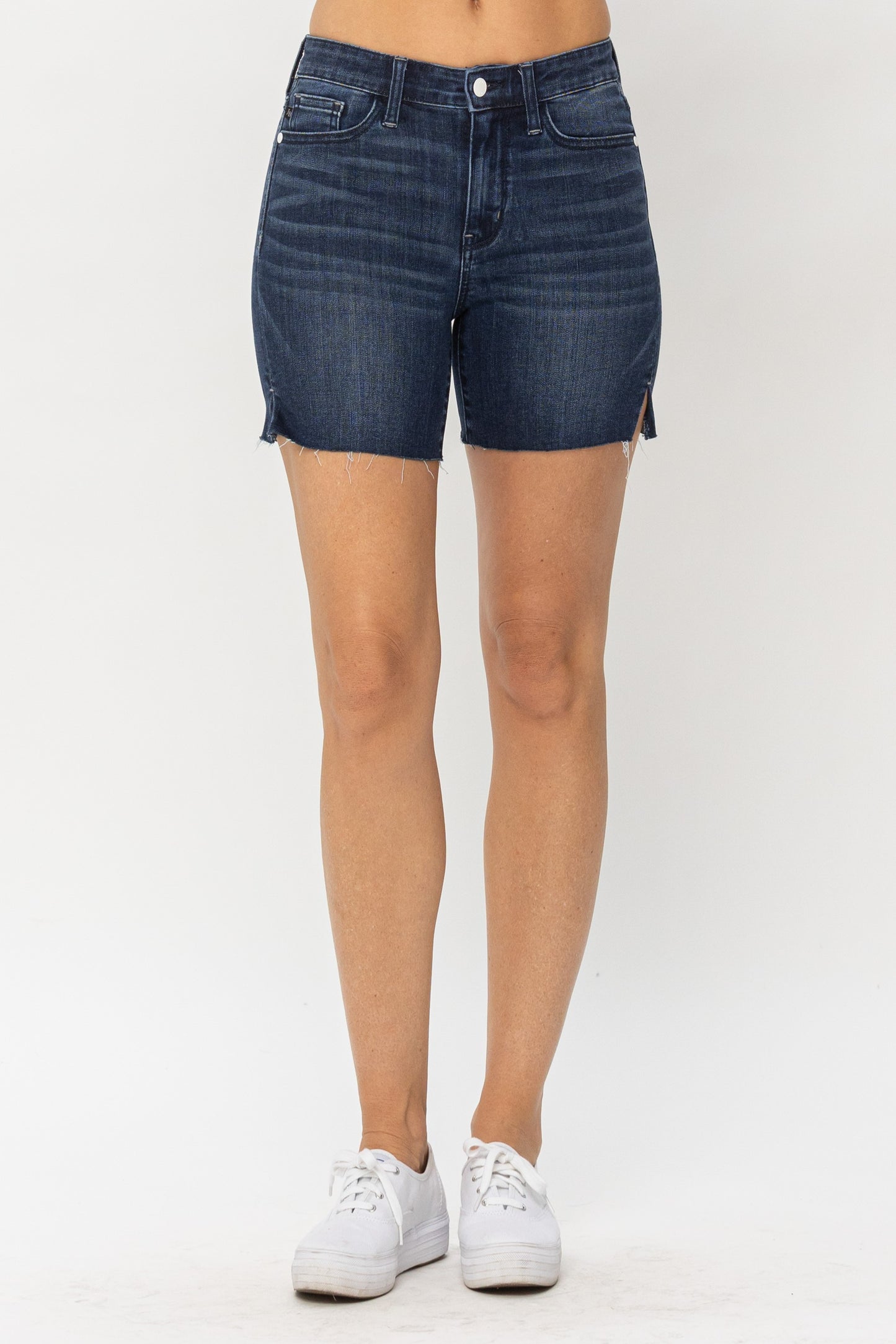 Judy Blue Mid Length Cut Offs Shorts