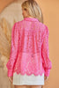 Hot Pink Crochet Lace Blouse