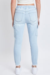 Junior Mid-Rise Pull-On Cargo Ankle Jeans  | YMI Final Sale