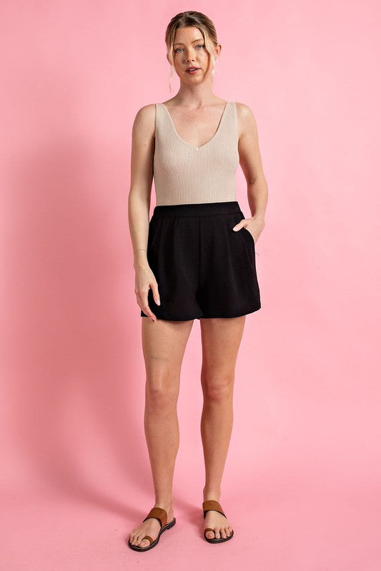 Woven High Waisted Shorts 