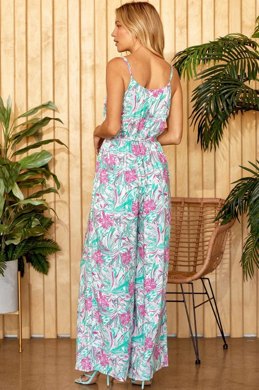 Sweet & Sassy Sleeveless Print Jumpsuit 