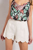 Natural High Waisted Scallop Shorts