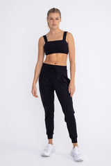 Solid Pleated Front Joggers | Mono B