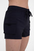 black mono b shorts 