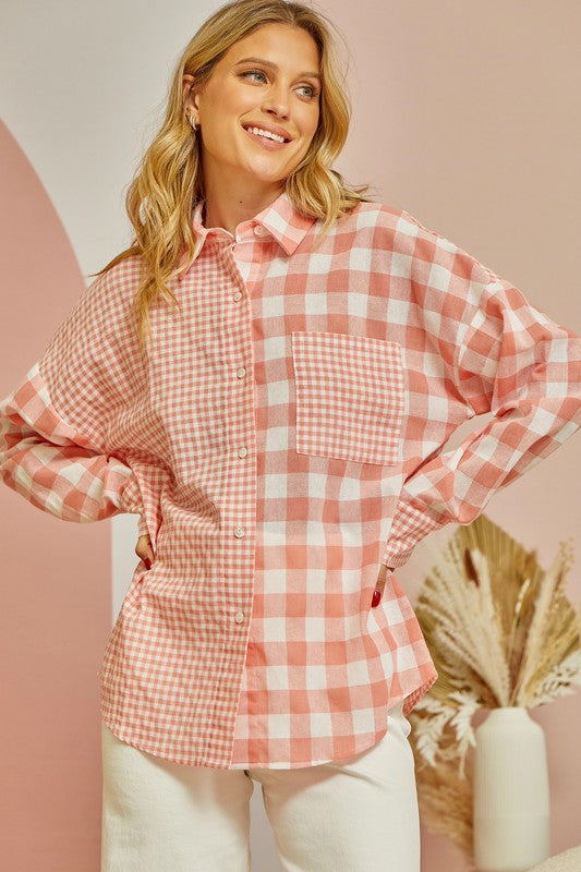 Spring Fever Gingham Button Down Top - Final Sale*