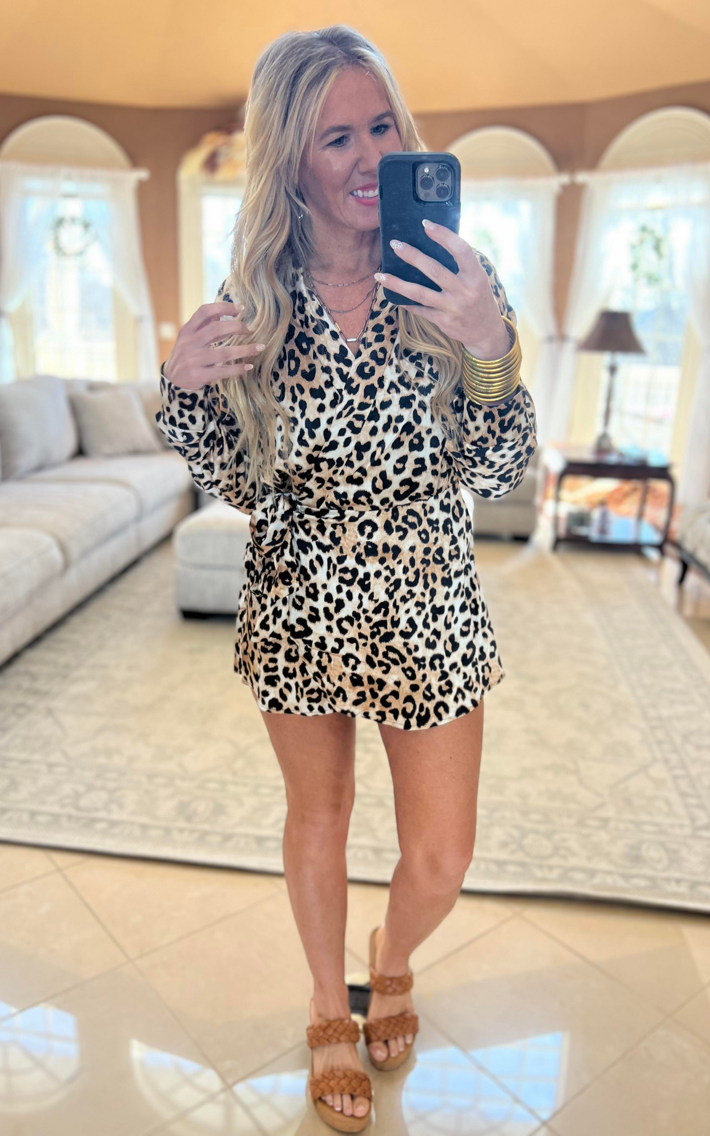 Leopard Wrap Romper 