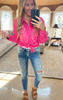 Hot Pink Crochet Lace Blouse