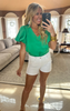 V-Neck Puff Sleeve Blouse Top 