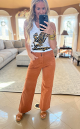 Cinnamon High Rise Wide Leg Denim Pants | Mica