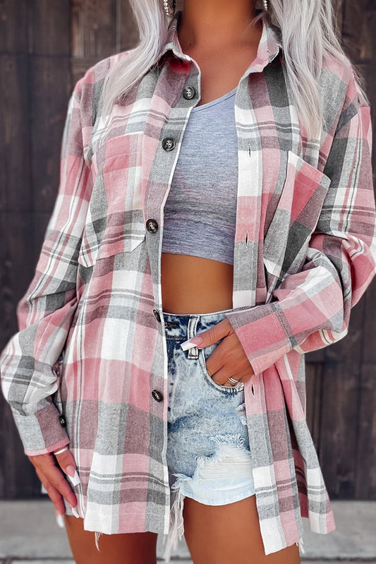 Plaid Button Up Patch Pocket Shirt