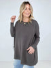 Zenana "Claire" Solid Oversized Front Pocket Sweater