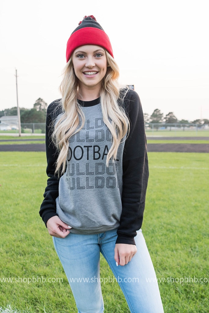 Bulldog Football Sweater - BAD HABIT BOUTIQUE 