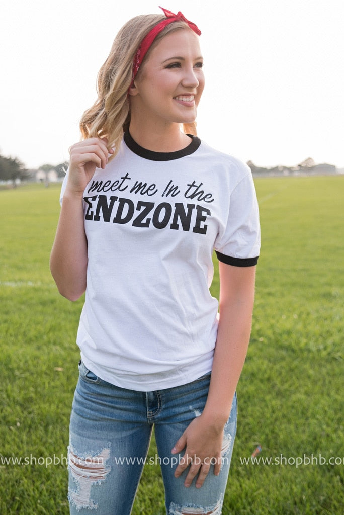 Meet Me in the Endzone Tee - BAD HABIT BOUTIQUE 