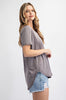 Rae Mode ECO Solid V Neck Short Sleeves Top