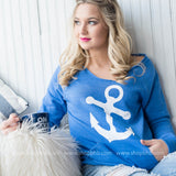 Anchors Away Slouchy Sweater - BAD HABIT BOUTIQUE 