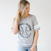 Baseball Season is my Favorite Season-white stripes on sleeve - BAD HABIT BOUTIQUE 