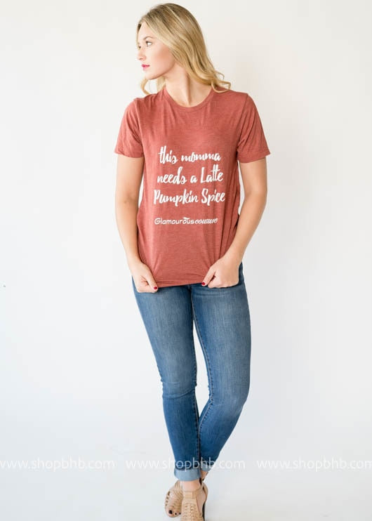 Mama Needs A Latte Pumpkin Spice -copper - BAD HABIT BOUTIQUE 