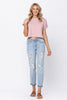 Judy Blue Full Size Destroyed Mid-Rise Boyfriend Jeans