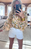 mustard floral long sleeve blouse 