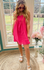 Swiss Dot Babydoll Dress hot pink 